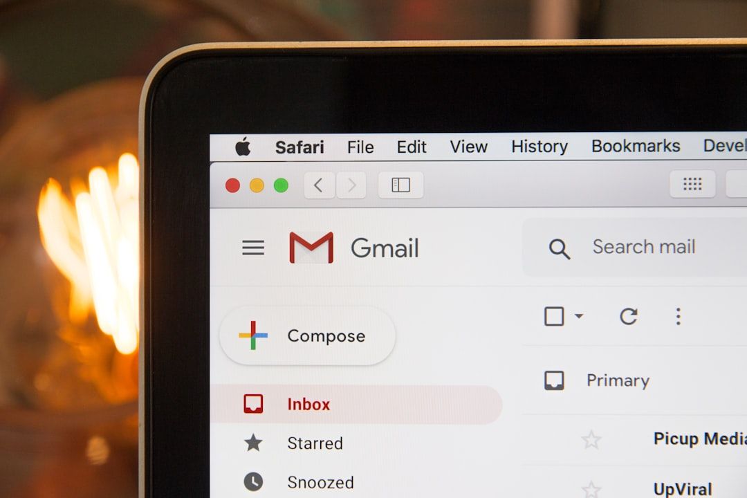 Gmail inbox open on a laptop screen, highlighting potential email security risks.
